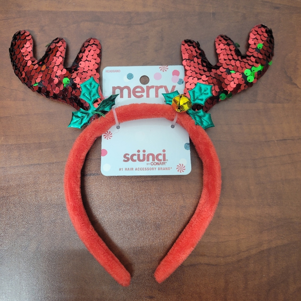 Scunci Festive Kids Antler Headband Nwt